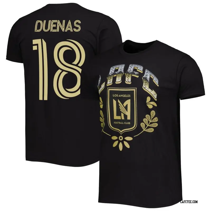 Men's LAFC ＃18 Erik Dueñas Black Name & Number Serape T-Shirt