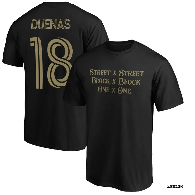 Men's LAFC ＃18 Erik Dueñas Black Name & Number Street T-Shirt