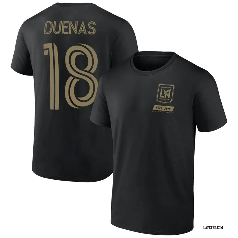 Men's LAFC ＃18 Erik Dueñas Black Name & Number Success T-Shirt