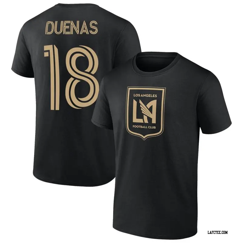 Men's LAFC ＃18 Erik Dueñas Black Name & Number T-Shirt