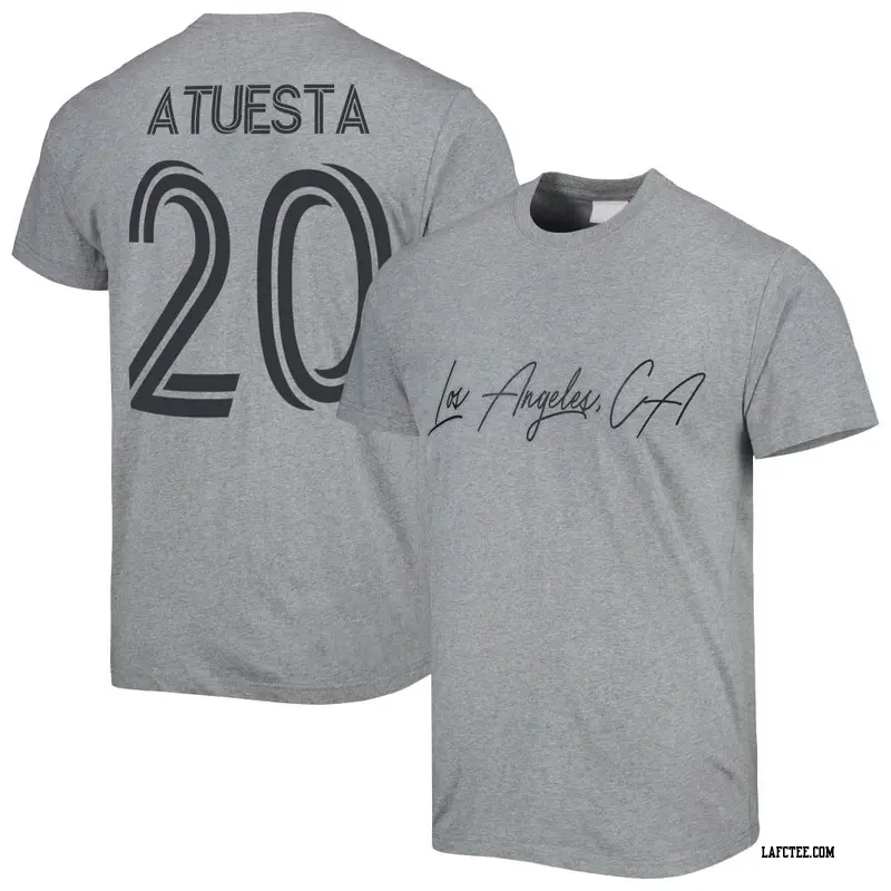 Men's LAFC ＃20 Eduard Atuesta Gray Name & Number City T-Shirt