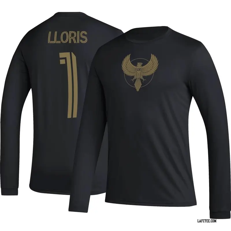 Youth LAFC ＃1 Hugo Lloris Black Name & Number Icon Long Sleeve T-Shirt