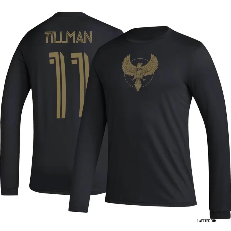 Youth LAFC ＃11 Timothy Tillman Black Name & Number Icon Long Sleeve T-Shirt