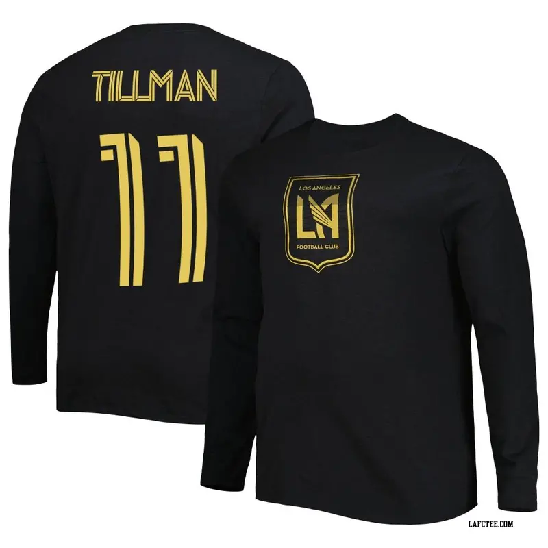 Youth LAFC ＃11 Timothy Tillman Black Name & Number ary Long Sleeve T-Shirt