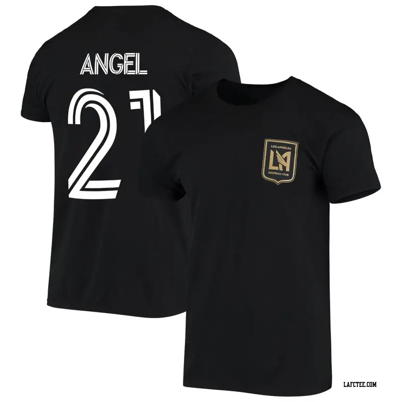 Youth LAFC ＃21 Tomás Ángel Black Name & Number Stack T-Shirt